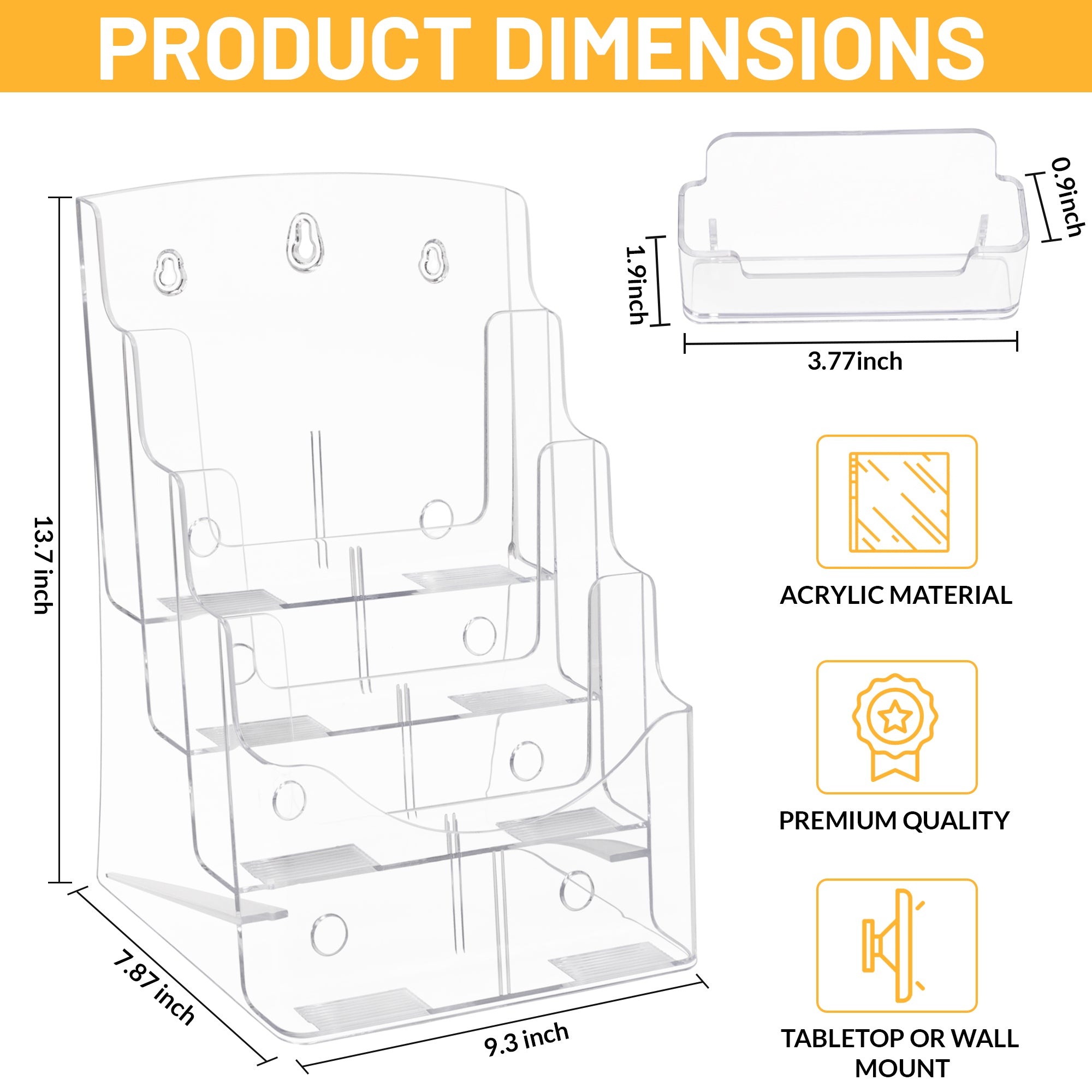 Safewayss 4 Tier Sign Holder With Business Card Holder