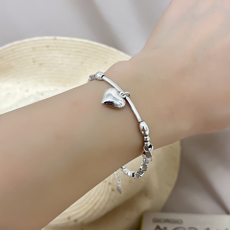 Silver Diamond-Studded Butterfly Bracelet