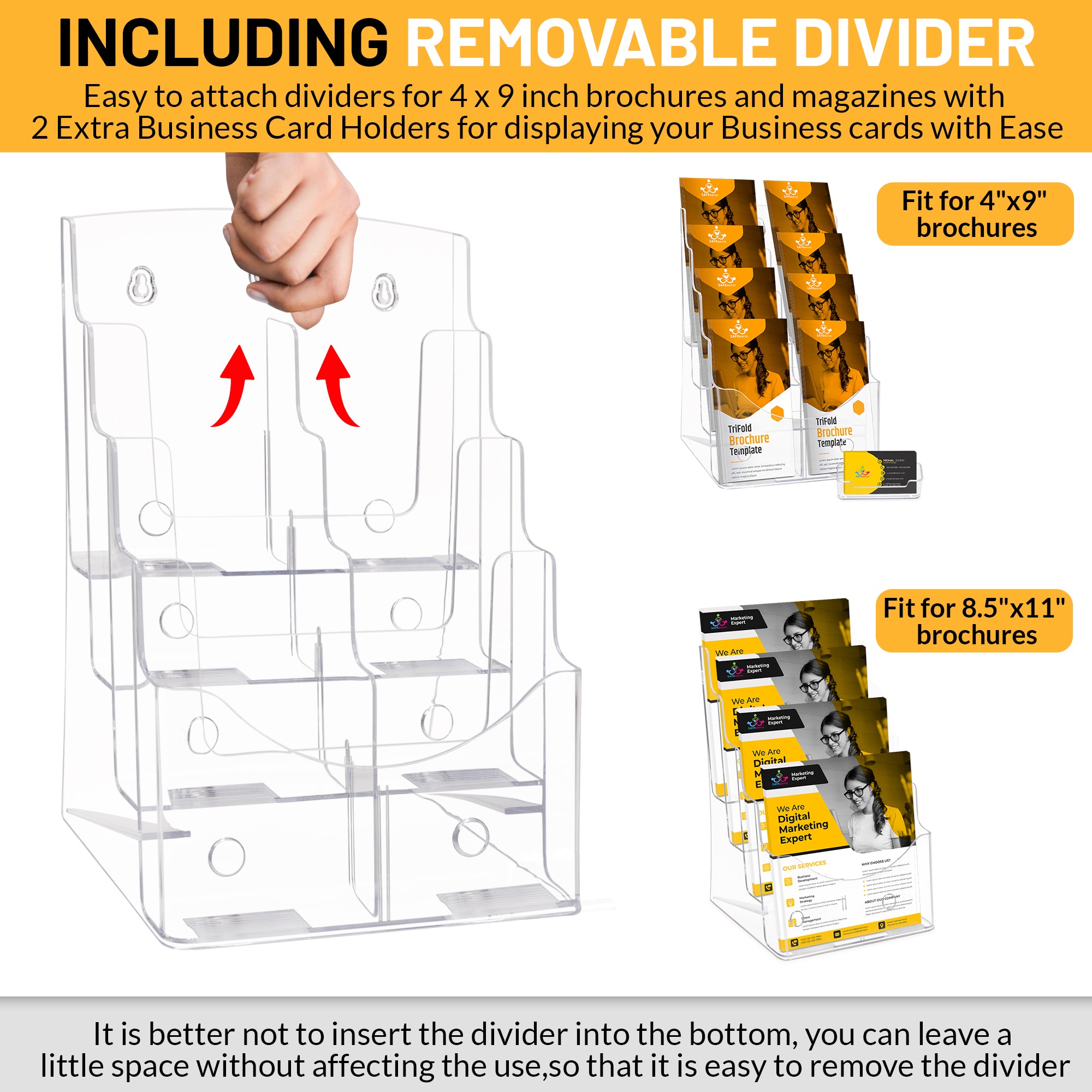 Safewayss 4 Tier Sign Holder With Business Card Holder