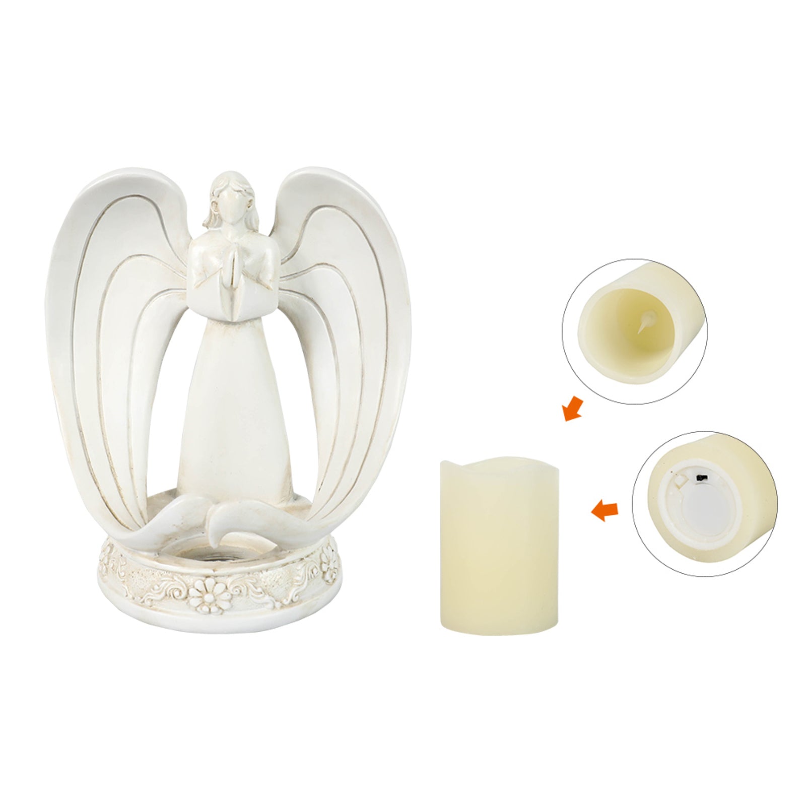 Nordic Style Resin Angel Electronic Candle