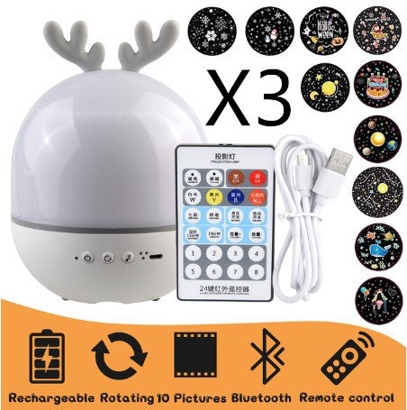 USB Rotating Remote Control Star Night Light