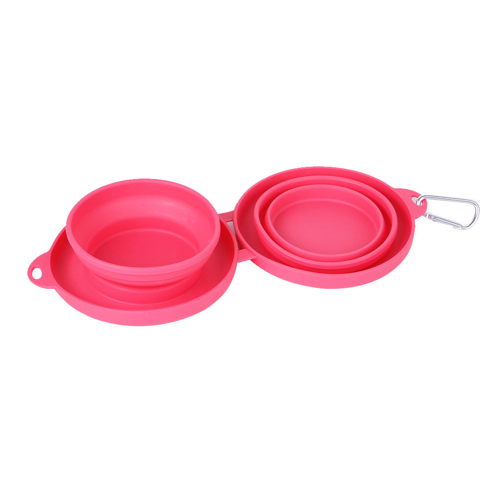 Rubber Foldable Double Bowl Pet