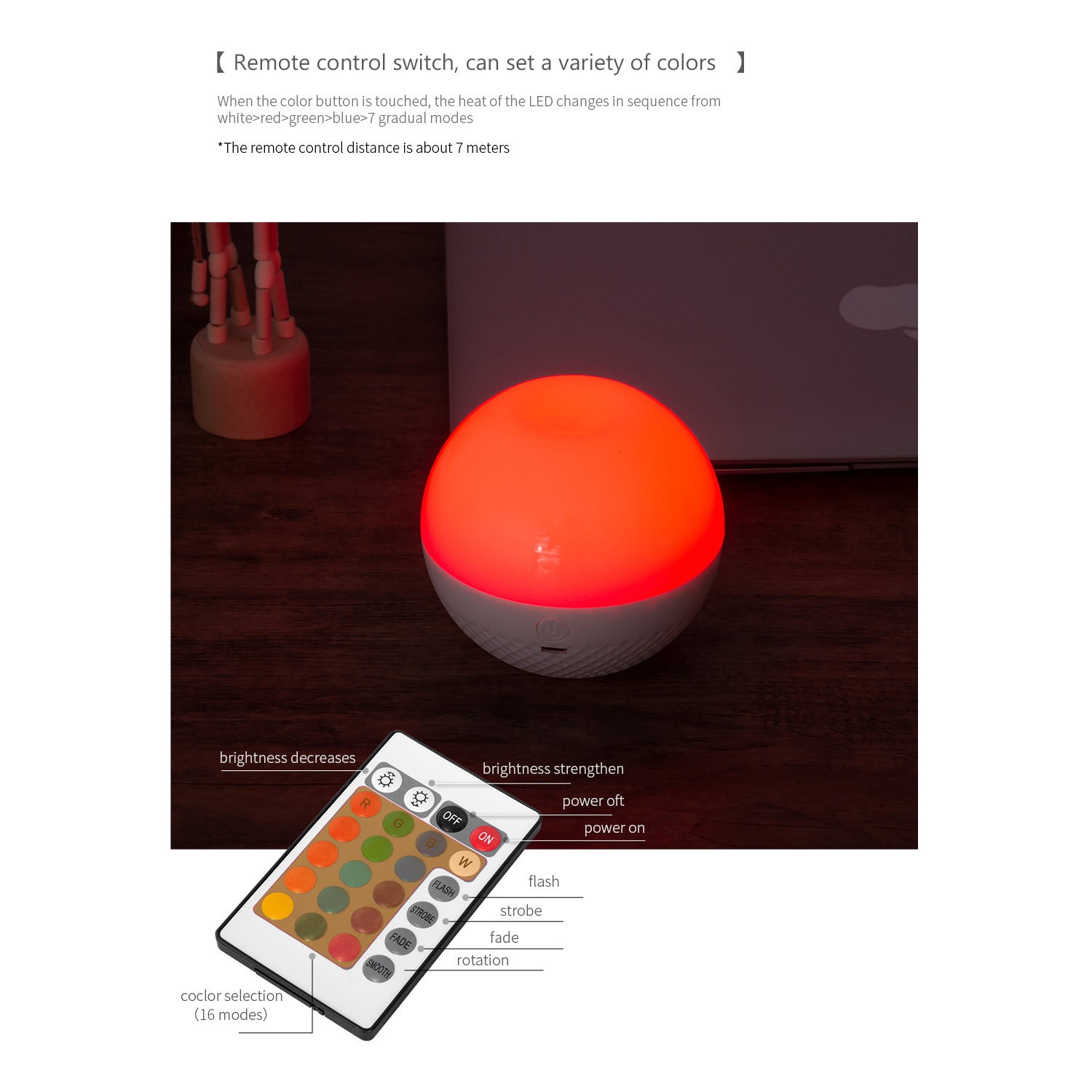 Remote Control Touch Colorful Night Light