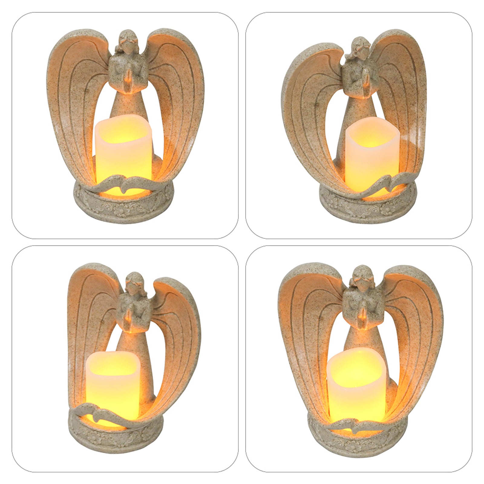 Nordic Style Resin Angel Electronic Candle Holder